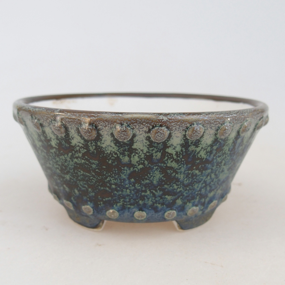 Ceramic bonsai bowl 10,5 x 10,5 x 5 cm, green
