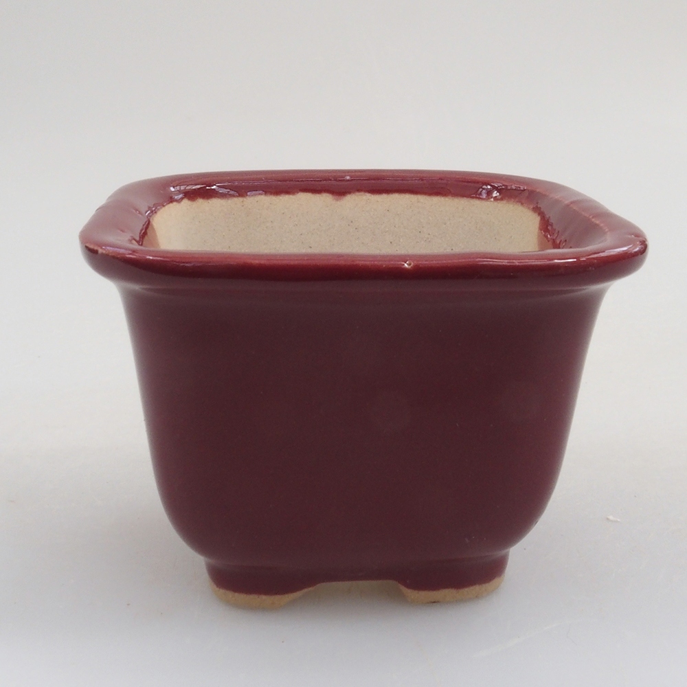 Mini bonsai bowl 6 x 6 x 4,5 cm, color burgundy