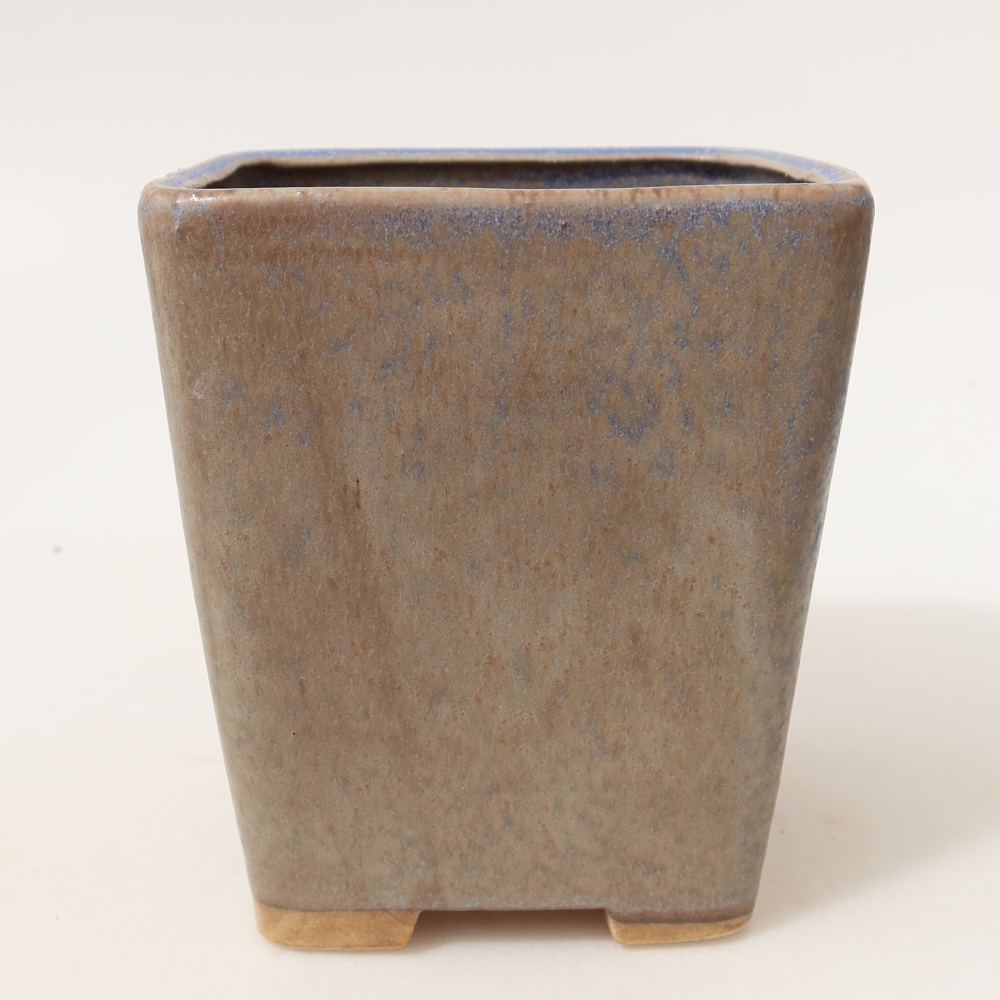 Ceramic bonsai pot, 10.5 x 10.5 x 12 cm, blue
