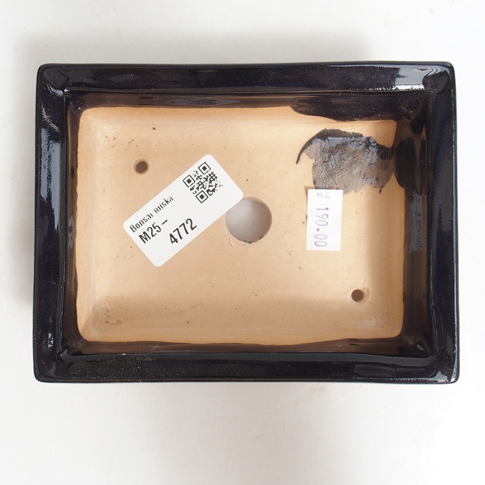 Ceramic bonsai bowl 13 x 10 x 4 cm, color black