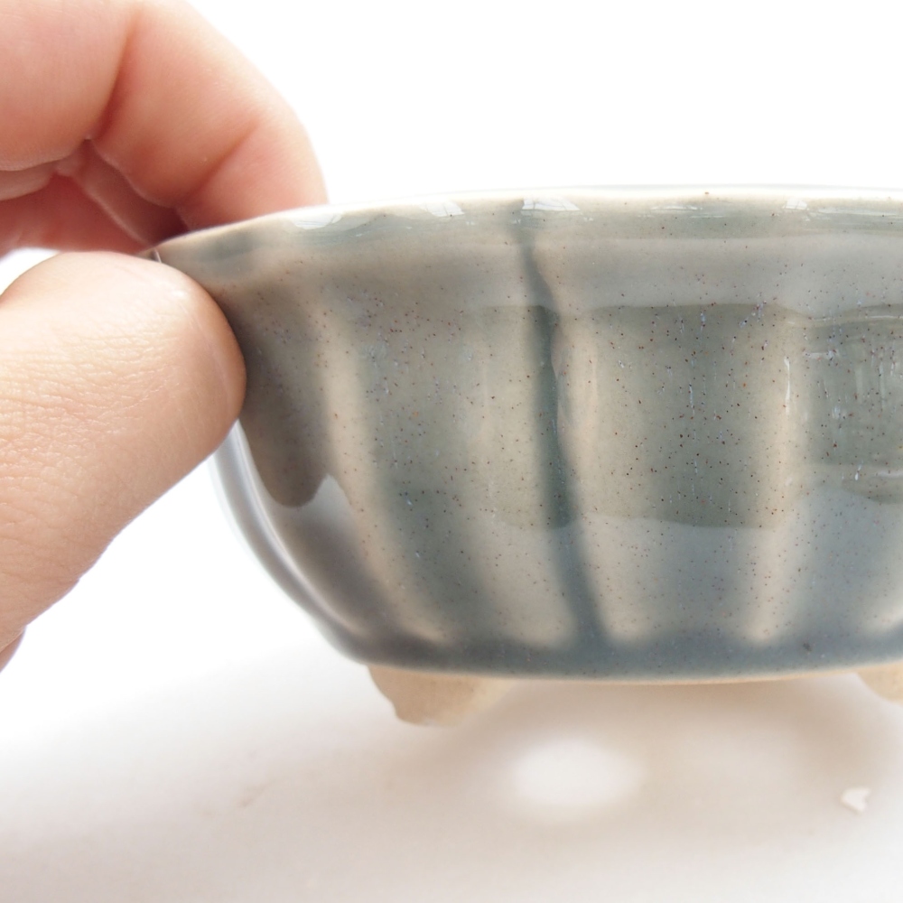Ceramic bonsai bowl 11,5 x 11,5 x 5 cm, color gray
