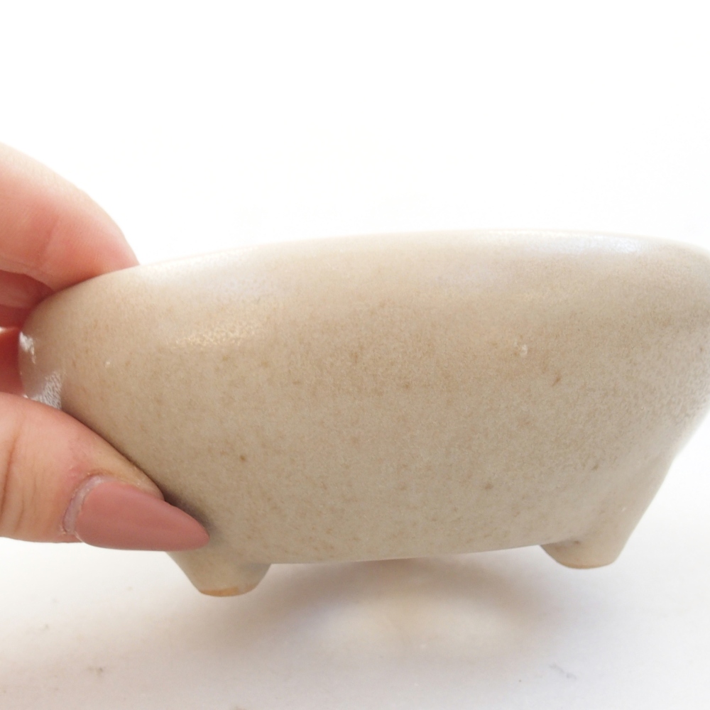 Ceramic bonsai bowl 10 x 10 x 5 cm, colour beige
