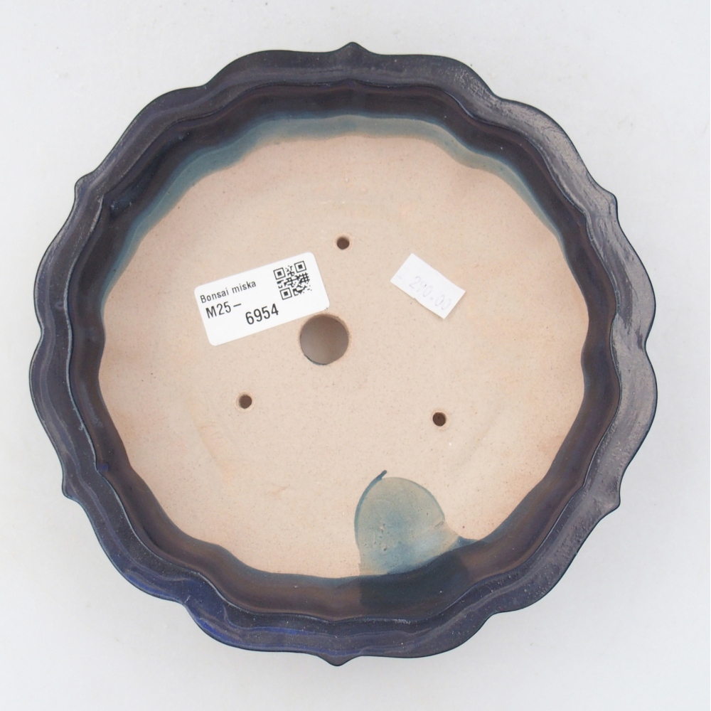 Ceramic bonsai bowl 19 x 19 x 5 cm, colour blue