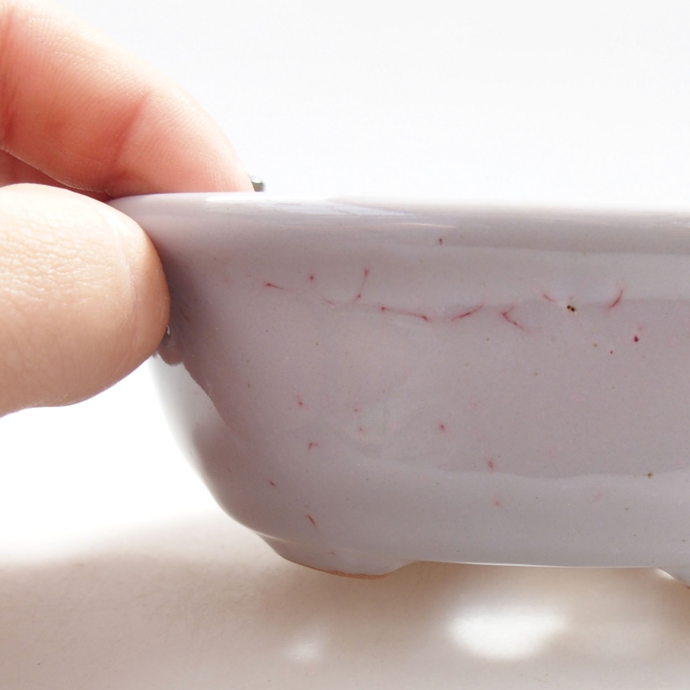 Ceramic bonsai bowl 11 x 9 x 4 cm, color pink