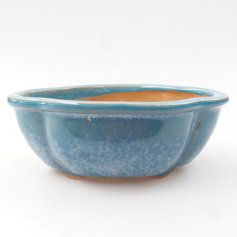 Ceramic bonsai bowl 12,5 x 10 x 4,5 cm, color blue