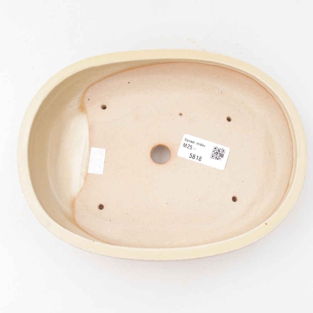Ceramic bonsai bowl 22 x 16,5 x 4 cm, color beige