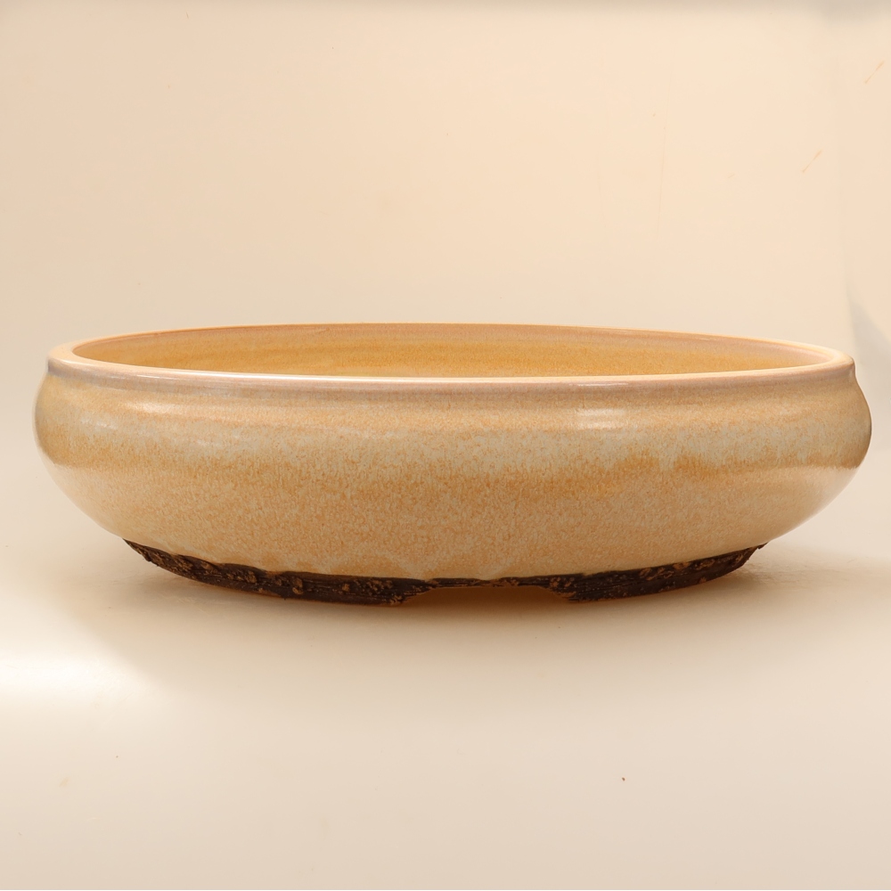 Ceramic bonsai pot, 36.5 x 36.5 x 9.5 cm, beige - PICKUP ONLY or pallet shipping