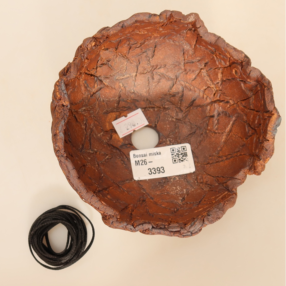 Ceramic Kokedama Pot, 12 x 12 x 7.5 cm, brown