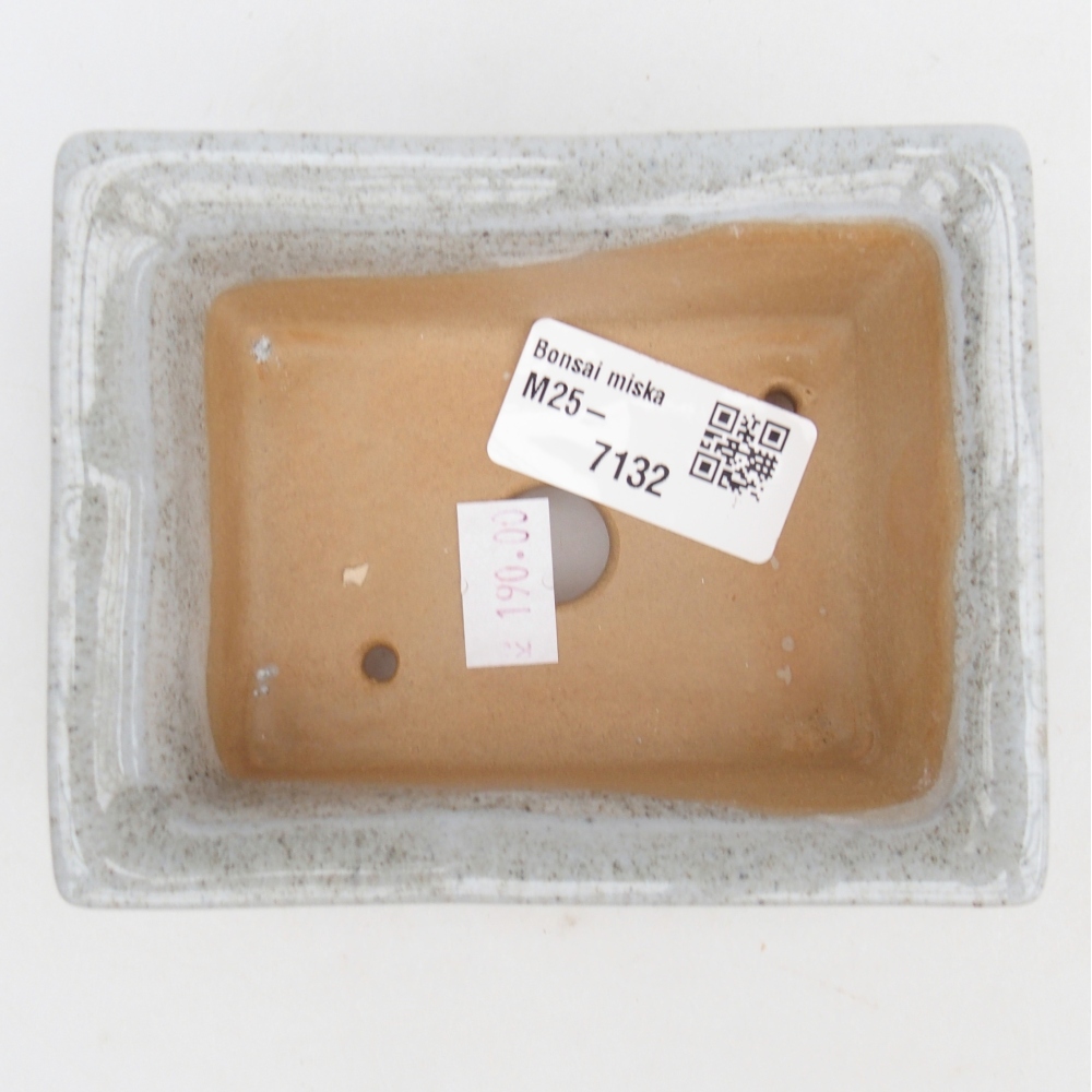 Ceramic bonsai bowl 11 x 8,5 x 4 cm, grey
