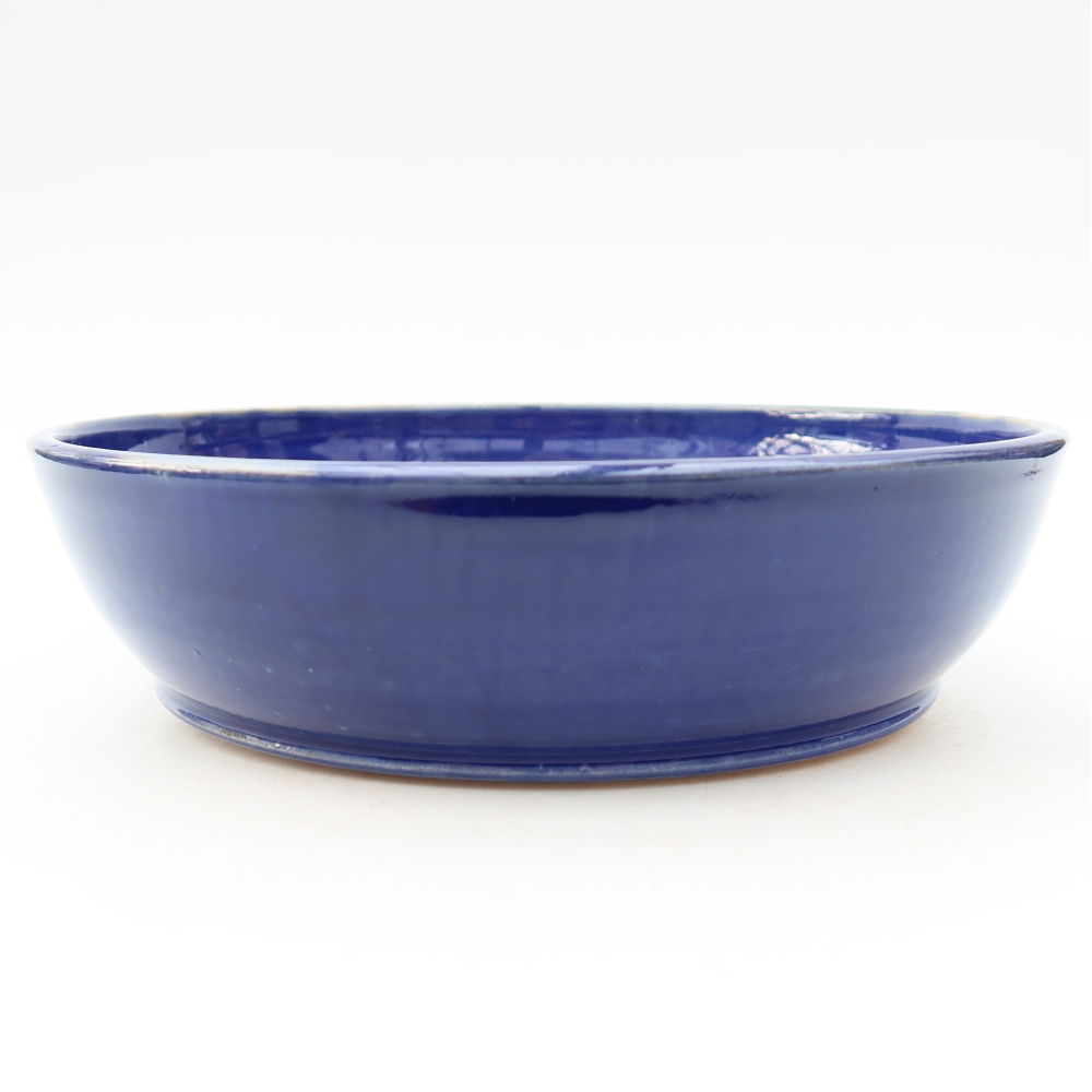 Ceramic bonsai bowl 23 x 23 x 6 cm, colour blue