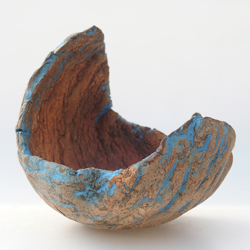 Ceramic shell 10 x 10 x 12 cm , yellow