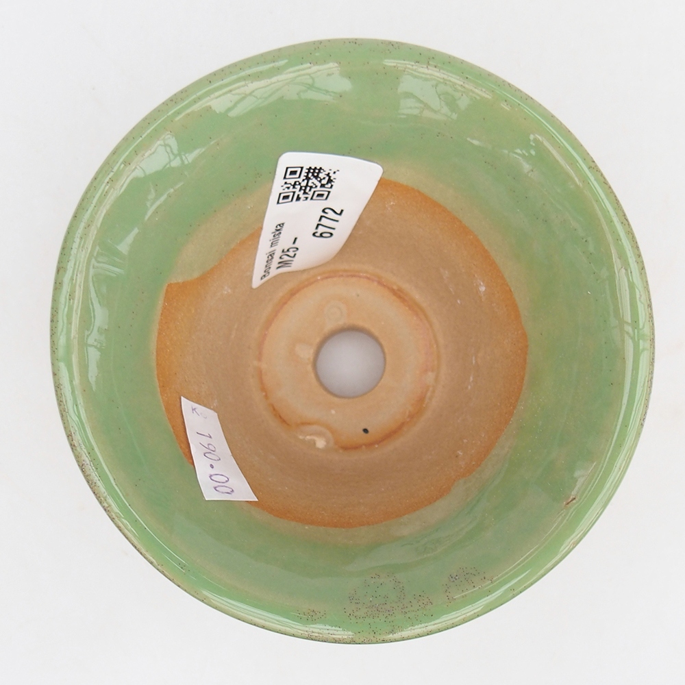 Ceramic bonsai bowl 10,5 x 10,5 x 7 cm, green