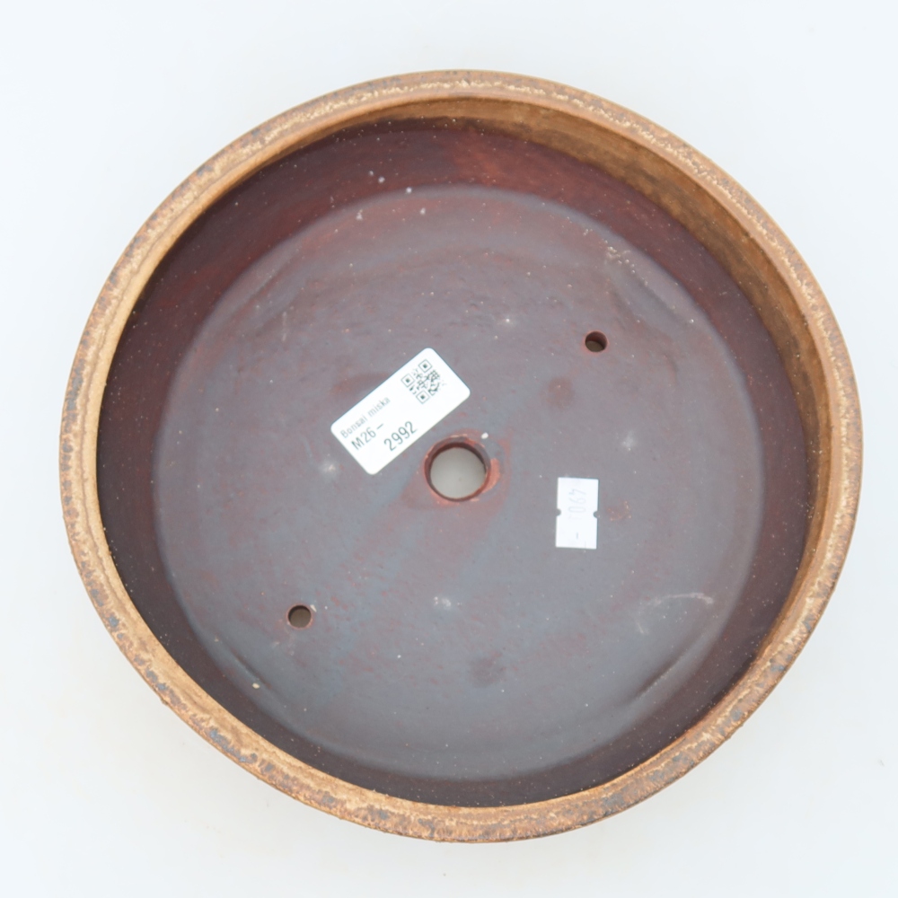 Ceramic bonsai pot, 21.5 x 21.5 x 6 cm, pink