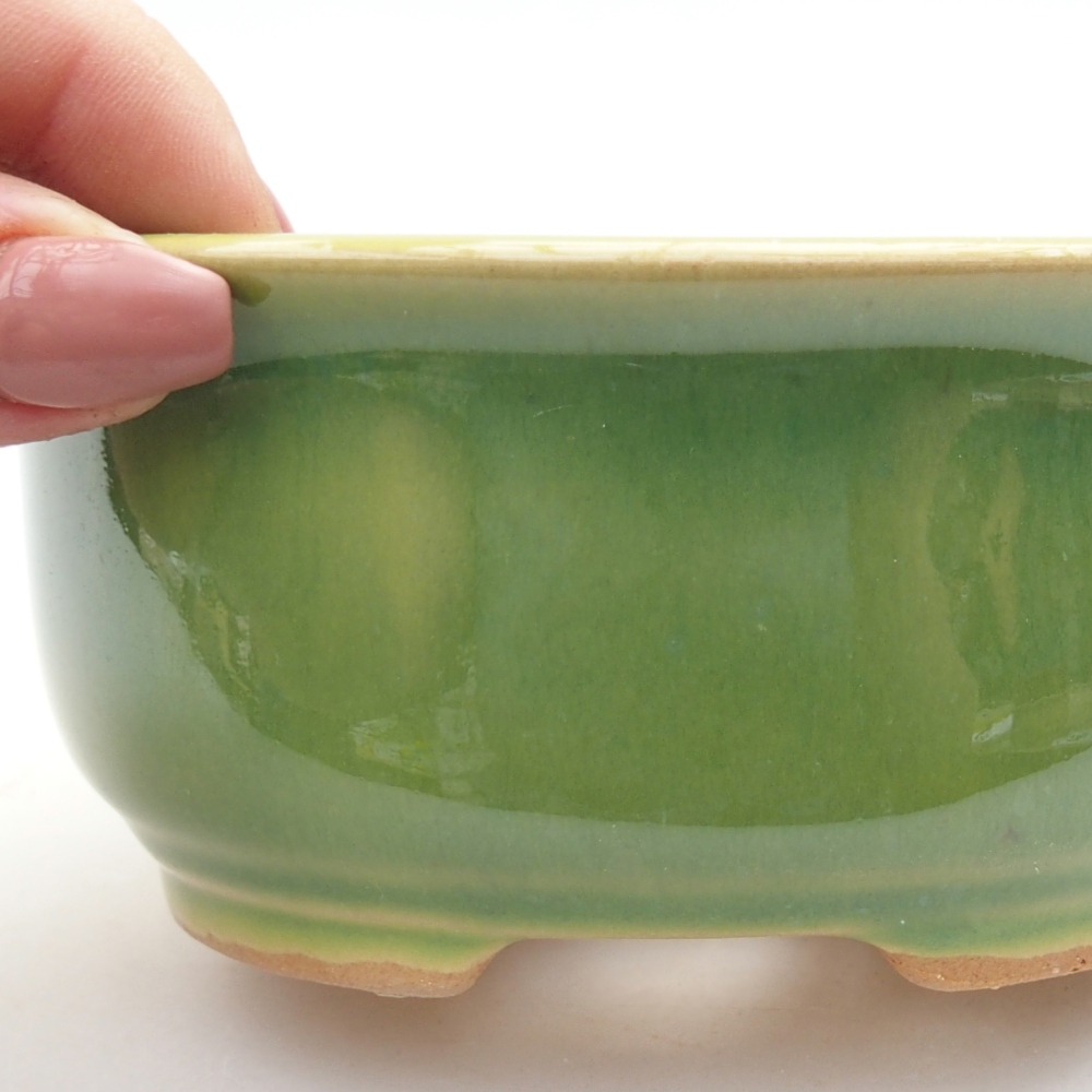 Ceramic bonsai bowl 12 x 10 x 5,5 cm, green