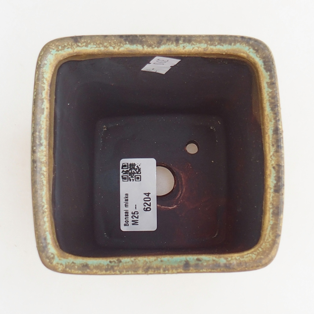 Ceramic bonsai bowl 10 x 10 x 12 cm, brown