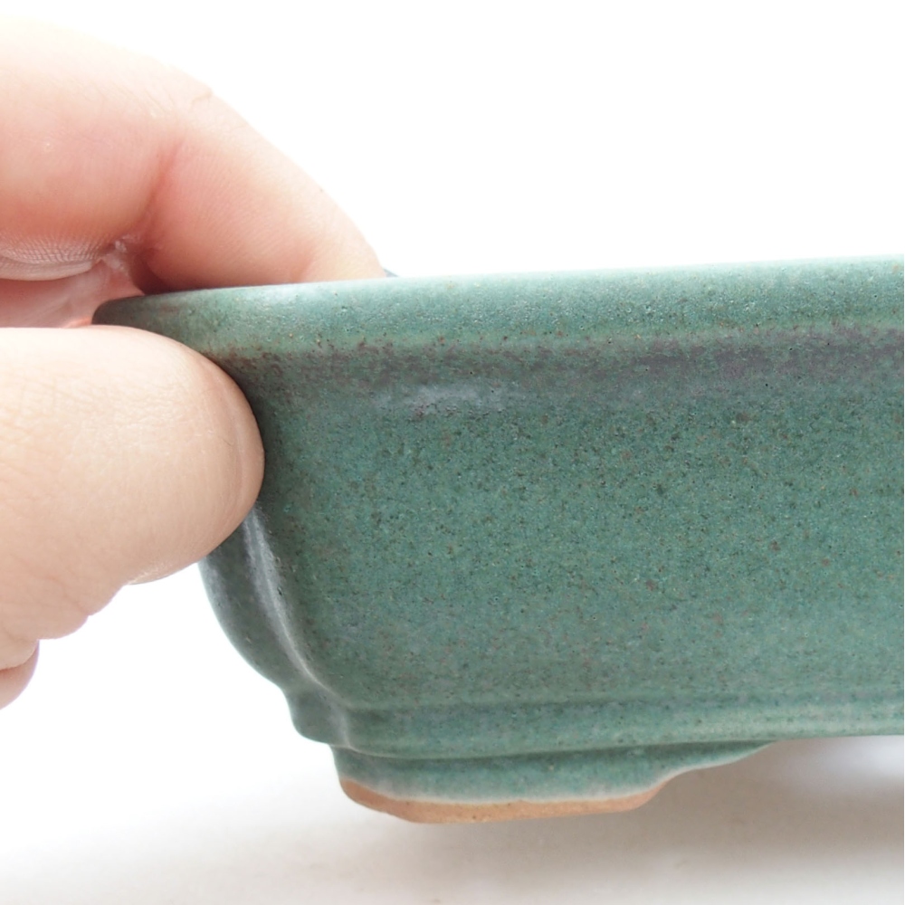 Ceramic bonsai bowl 18 x 14 x 5 cm, color green