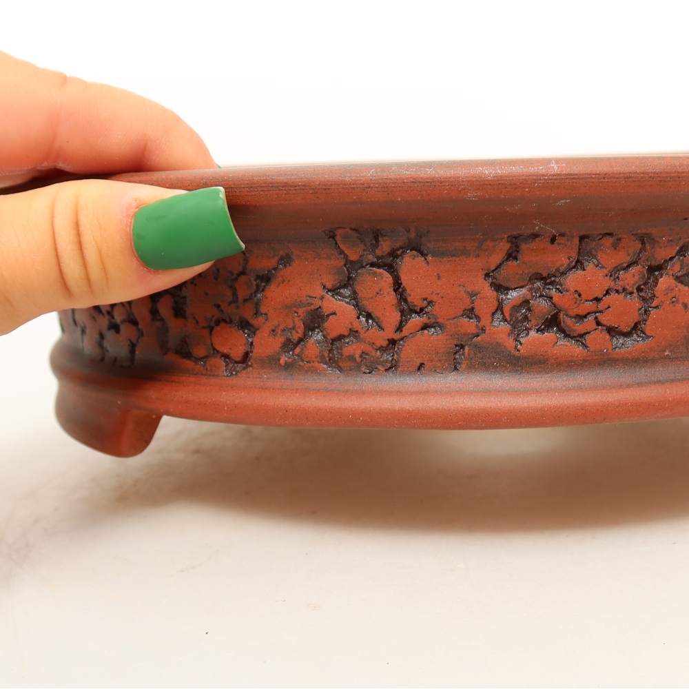 Ceramic Shell  22.5 x 22.5 x 5.5 cm, brick red