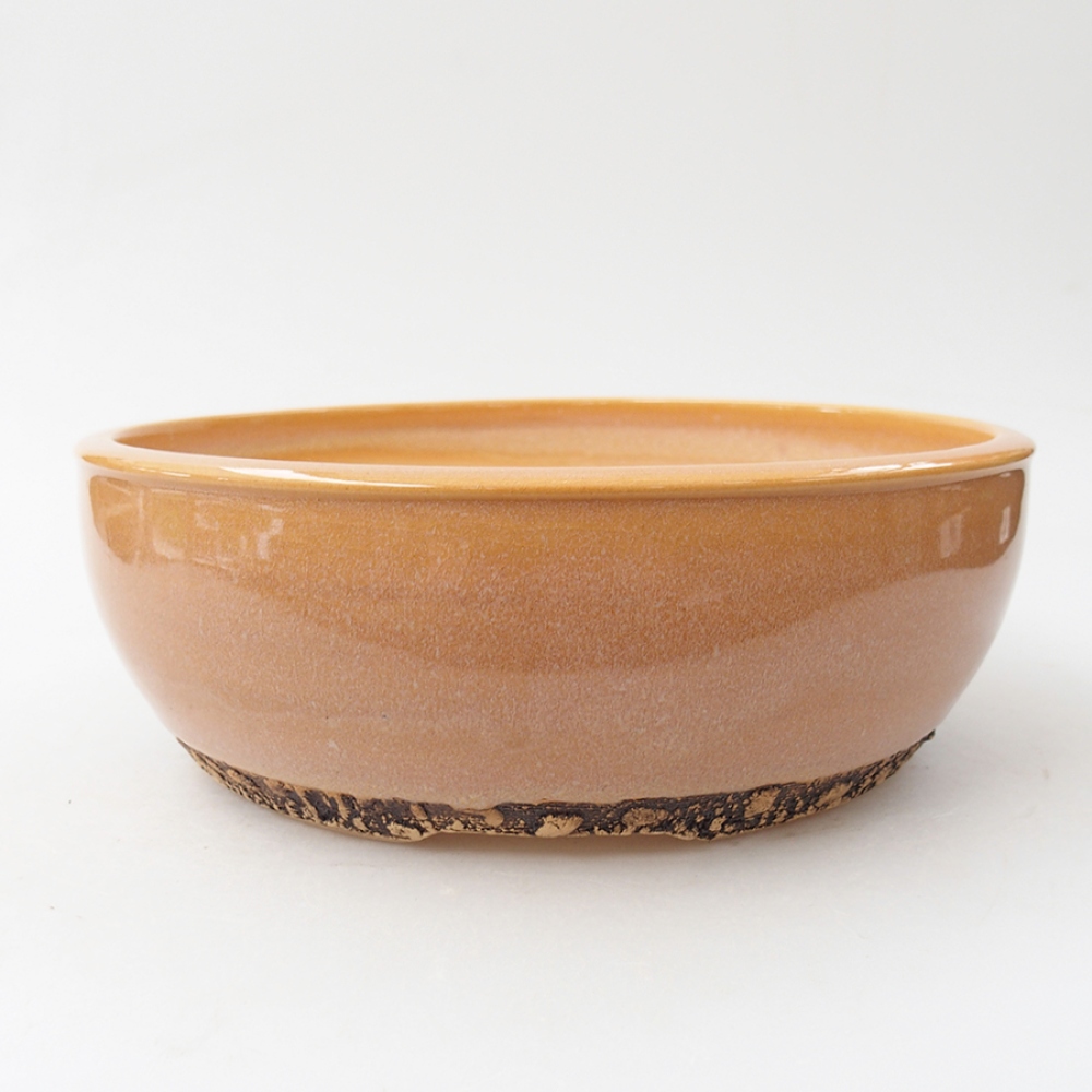 Ceramic bonsai bowl 20,5 x 20,5 x 7,5 cm, color beige