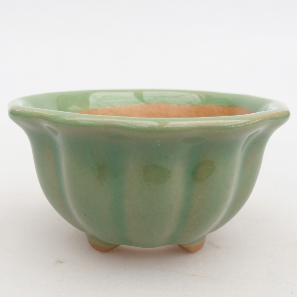 Ceramic bonsai bowl 8,5 x 8,5 x 4,5 cm, green
