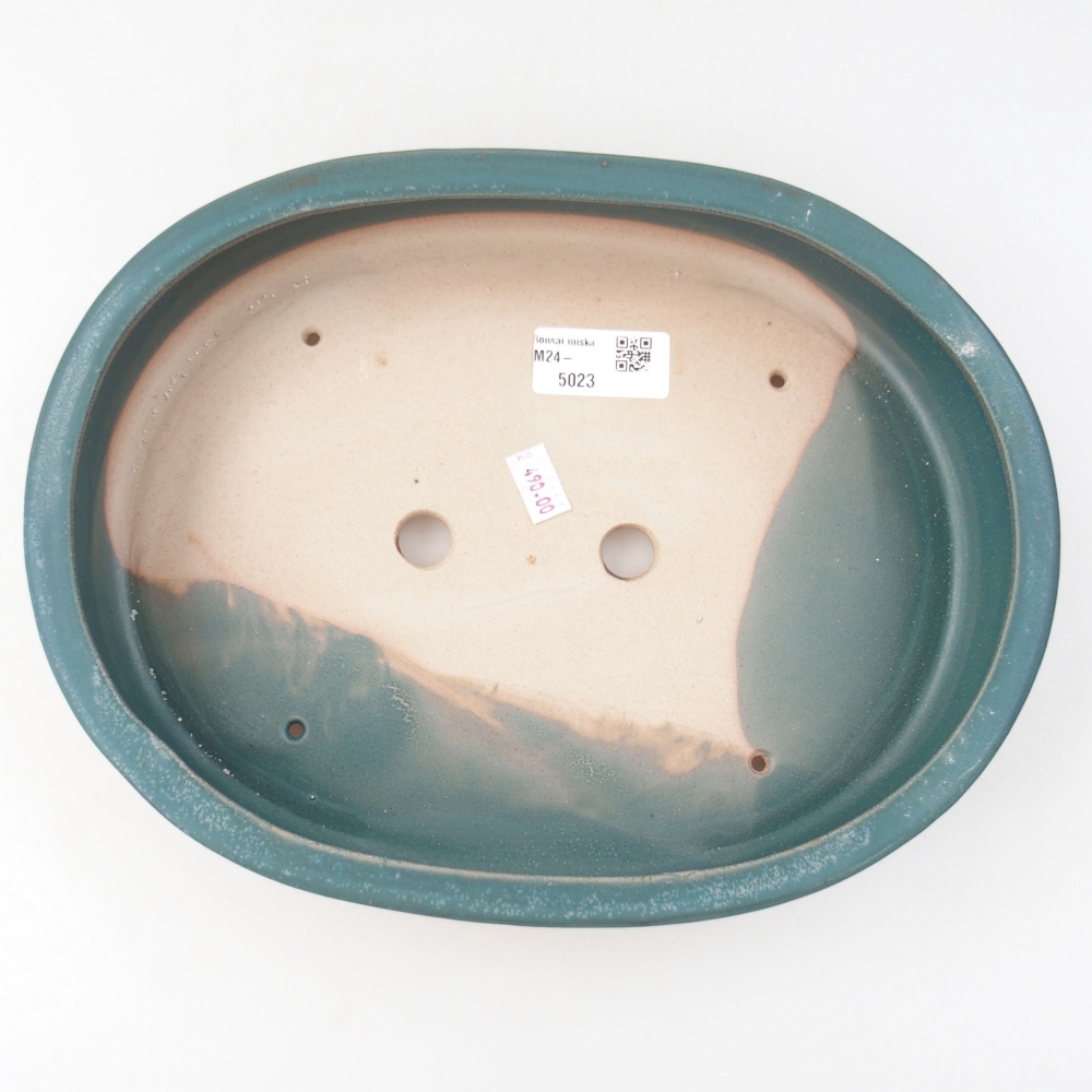 Ceramic bonsai bowl 25,5 x 22 x 8 cm, color blue