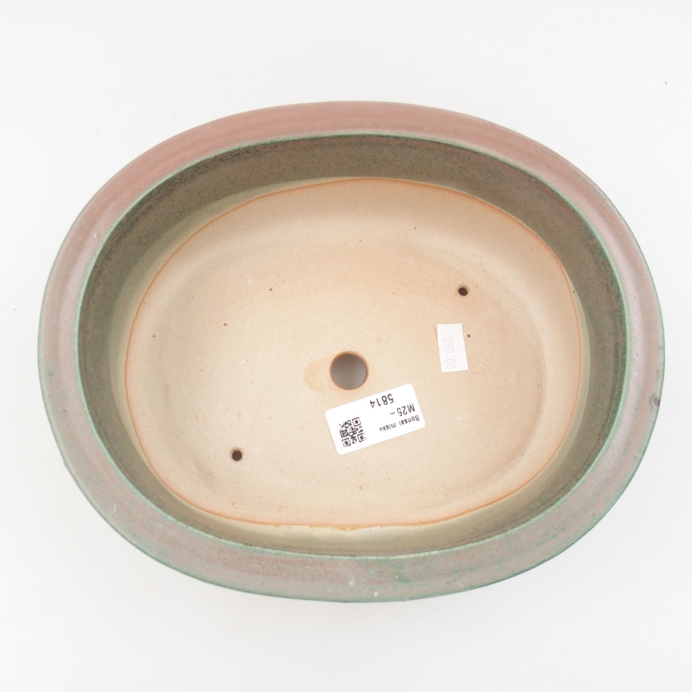 Ceramic bonsai bowl 23,5 x 19 x 8 cm, color green