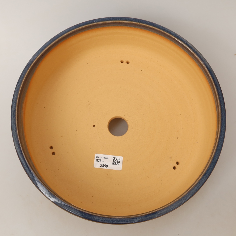 Ceramic bonsai pot, 27.5 x 27.5 x 8.5 cm, blue