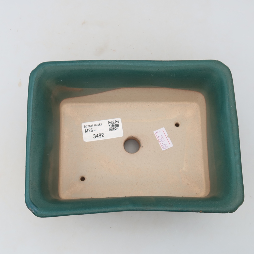 Ceramic bonsai pot, 18 x 13.5 x 7.5 cm, blue
