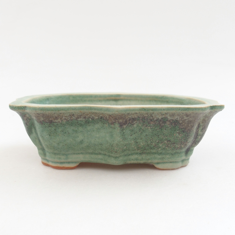 Ceramic bonsai bowl 15,5 x 11 x 4,5 cm, color green
