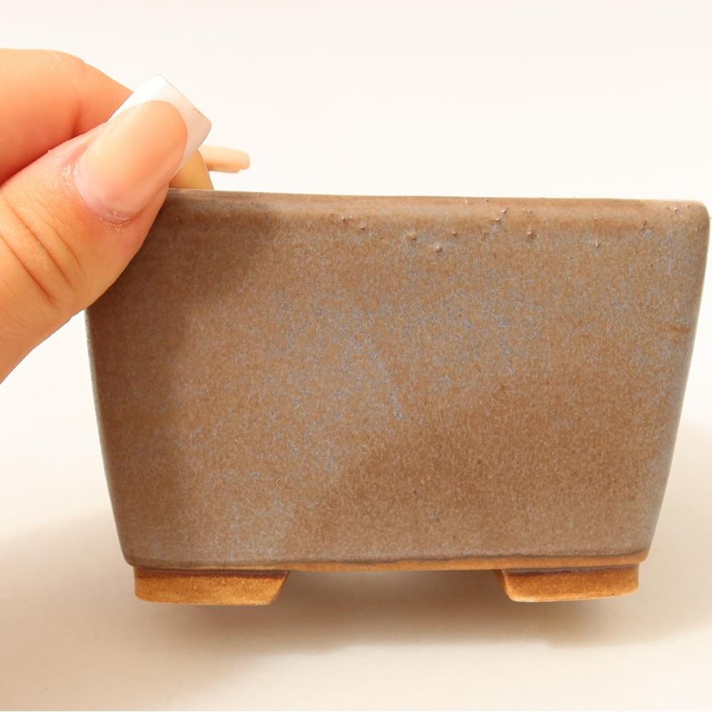 Ceramic bonsai pot, 10.5 x 10.5 x 7 cm, blue