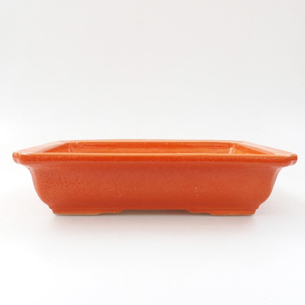 Ceramic bonsai bowl 17,5 x 13 x 4 cm, color orange