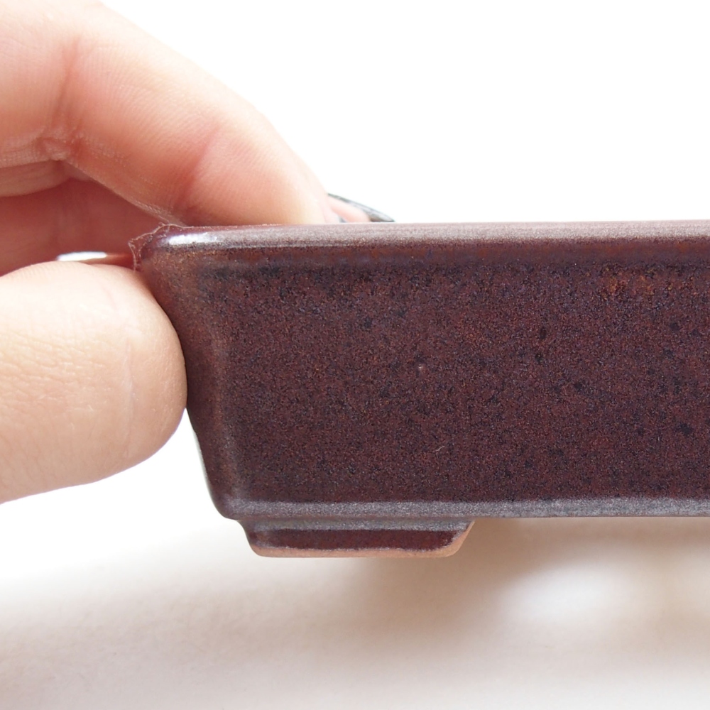 Ceramic bonsai bowl 10,5 x 8,5 x 3,5 cm, color brown