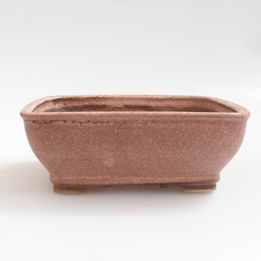 Ceramic bonsai bowl 14 x 12 x 5 cm, color pink