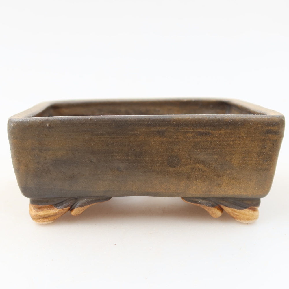 Ceramic bonsai bowl 10 x 8 x 4 cm, brown