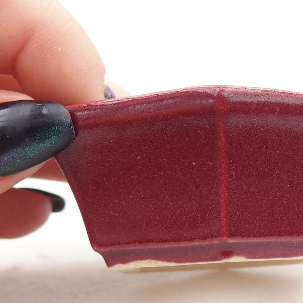 Mini bonsai bowl 6 x 5,5 x 2,5 cm, burgundy