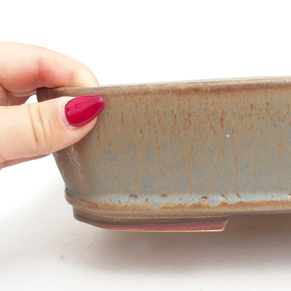 Ceramic bonsai bowl  24,5 x 21 x 6  cm, color  blue
