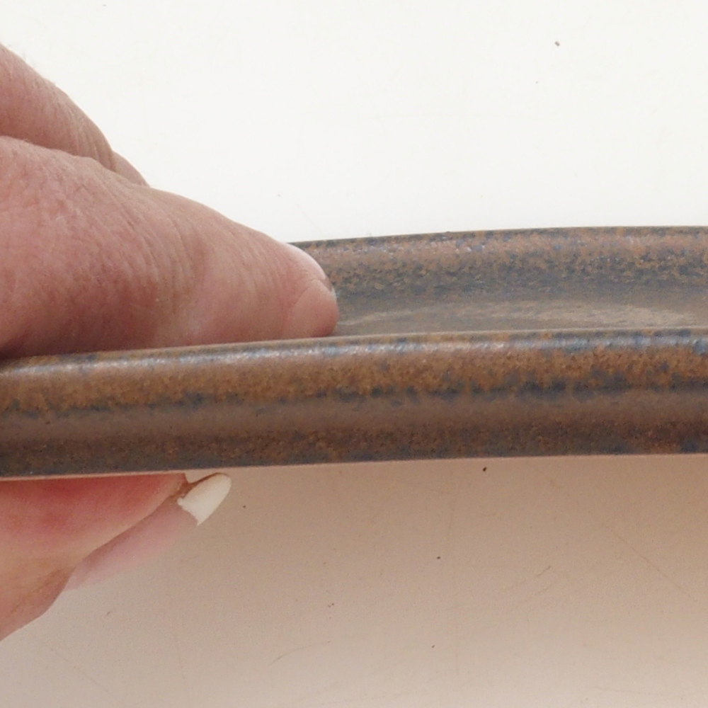 Bonsai bowl rectangle D5-M - 12.5 x 10.5 x 1 cm - brown