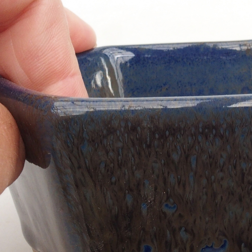 Ceramic bonsai bowl 9,5 x 9 x 4,5 cm, color blue