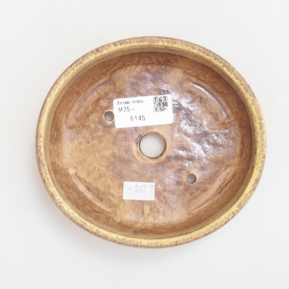 Ceramic bonsai bowl 15 x 13,5 x 3,5 cm, color yellow