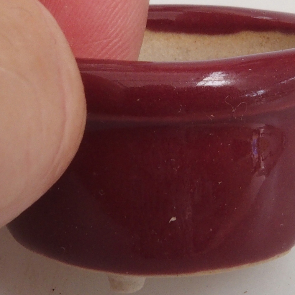 Mini bonsai bowl 3,5 x 3,5 x 2 cm, color burgundy