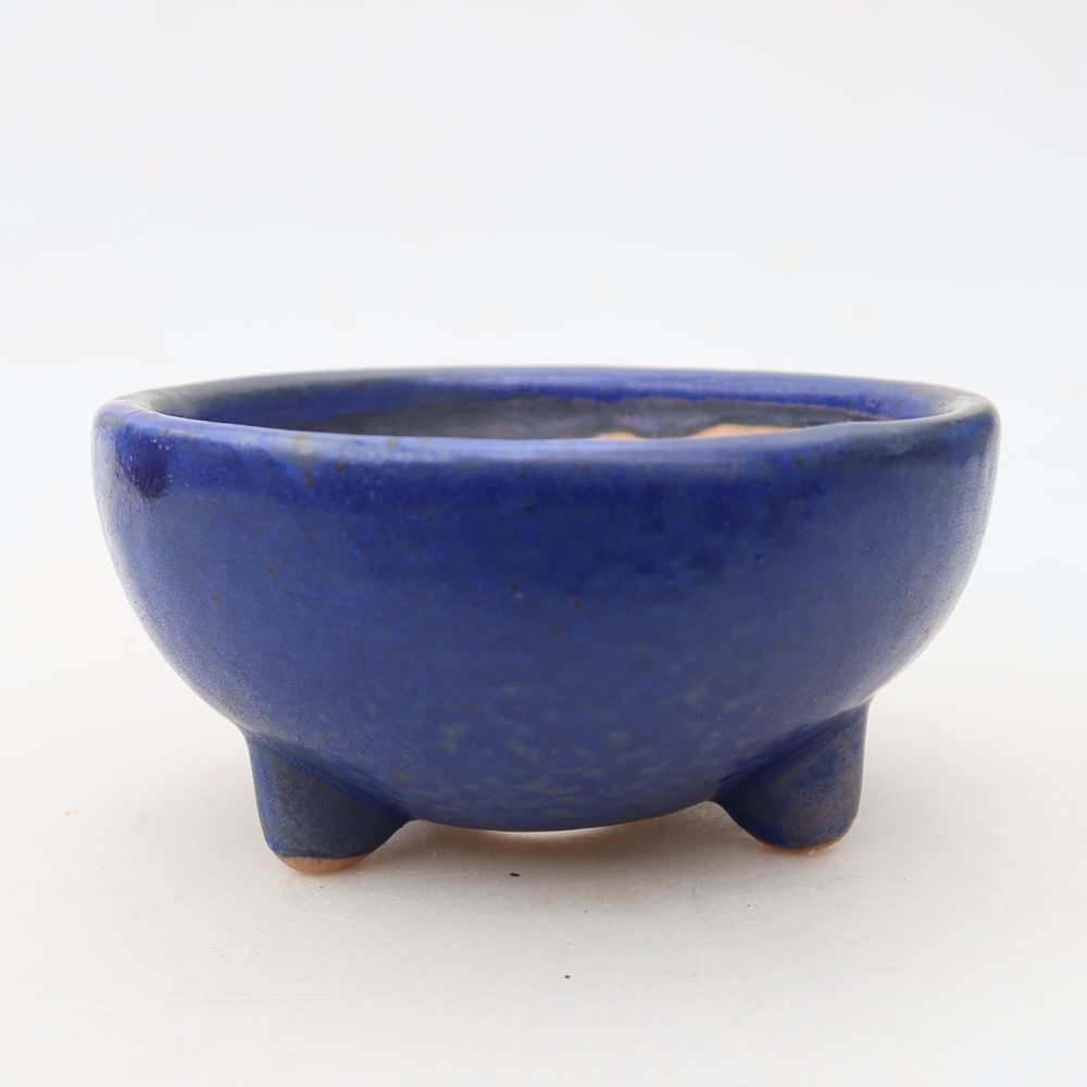 Ceramic bonsai bowl 10 x 10 x 5 cm, colour blue