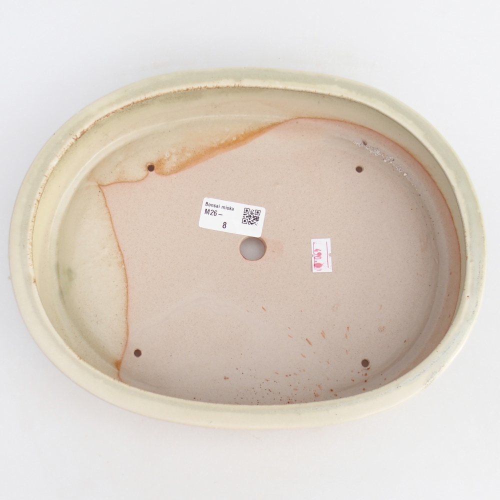 Ceramic bonsai bowl 27 x 21 x 5,5 cm, green