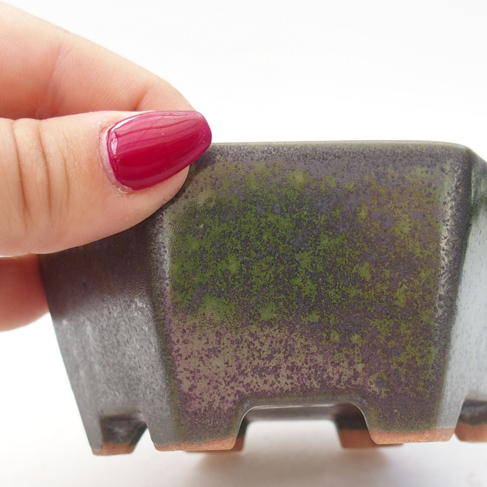 Ceramic bonsai bowl 10 x 9 x 5 cm, color green