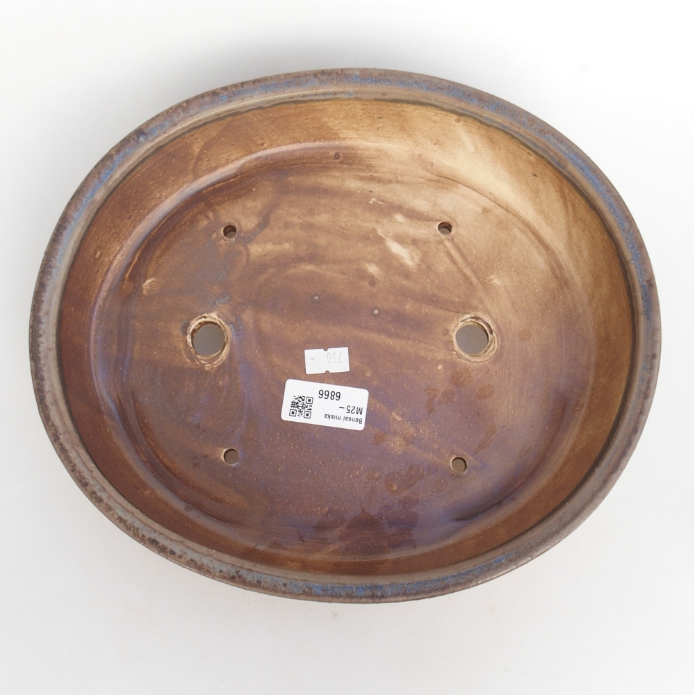 Ceramic bonsai bowl 28 x 24 x 6 cm, colour blue