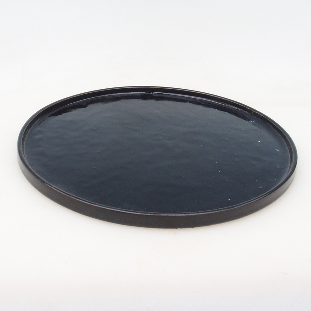 Bonsai bowl round D7-L - 28 x 28 x 1.5 cm - black