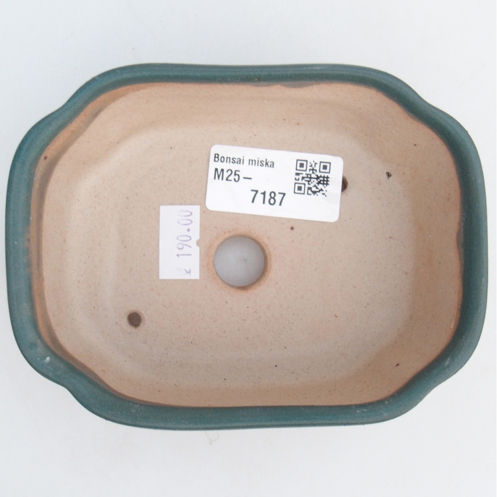 Ceramic bonsai bowl 12,5 x 9,5 x 4,5 cm, colour blue