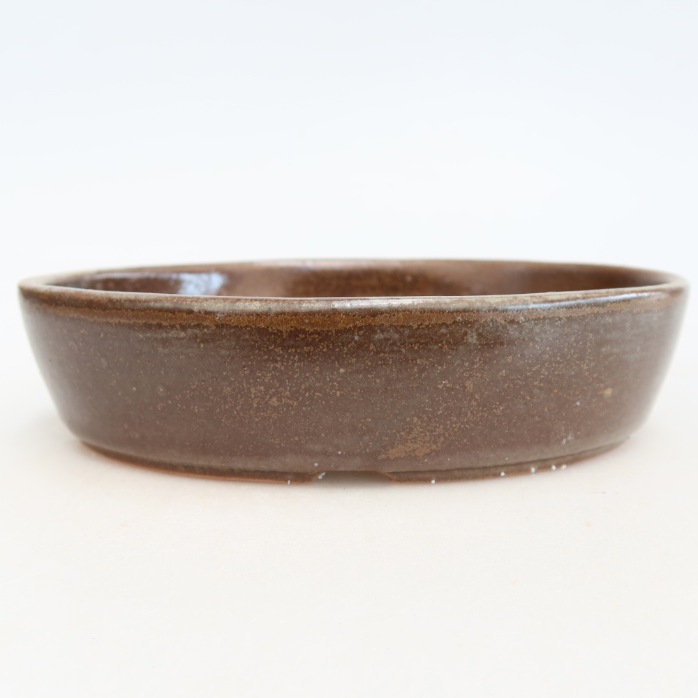 Ceramic bonsai bowl 18,5 x 13,5 x 4,5 cm, brown