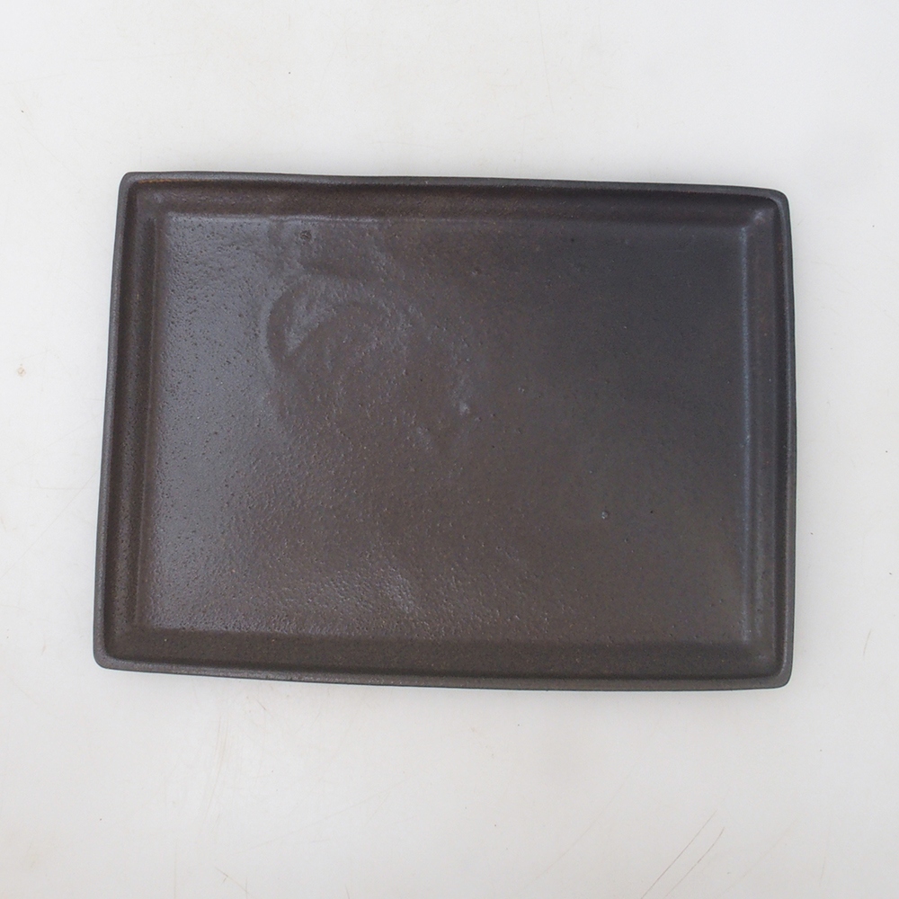Bonsai bowl rectangle 22.5 x 17 x 1.5 cm - brown