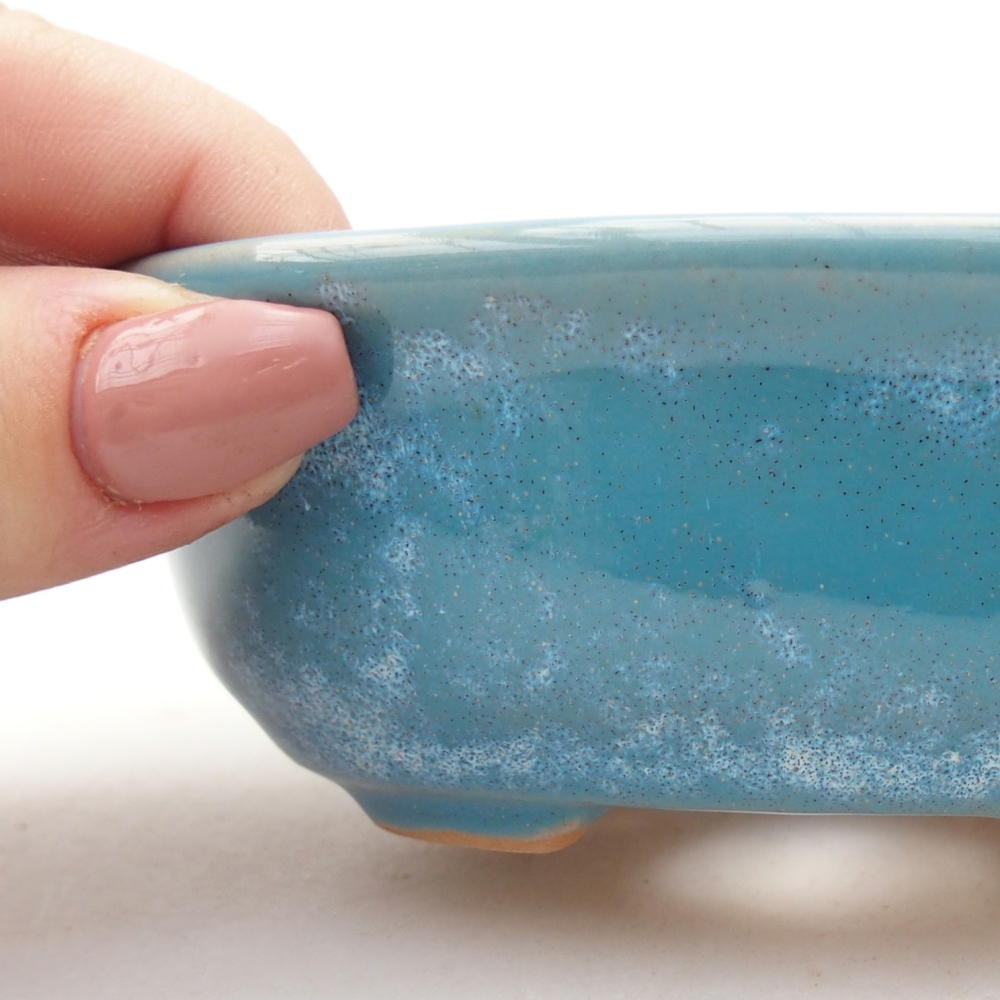 Ceramic bonsai bowl 11 x 8,5 x 4 cm, colour blue