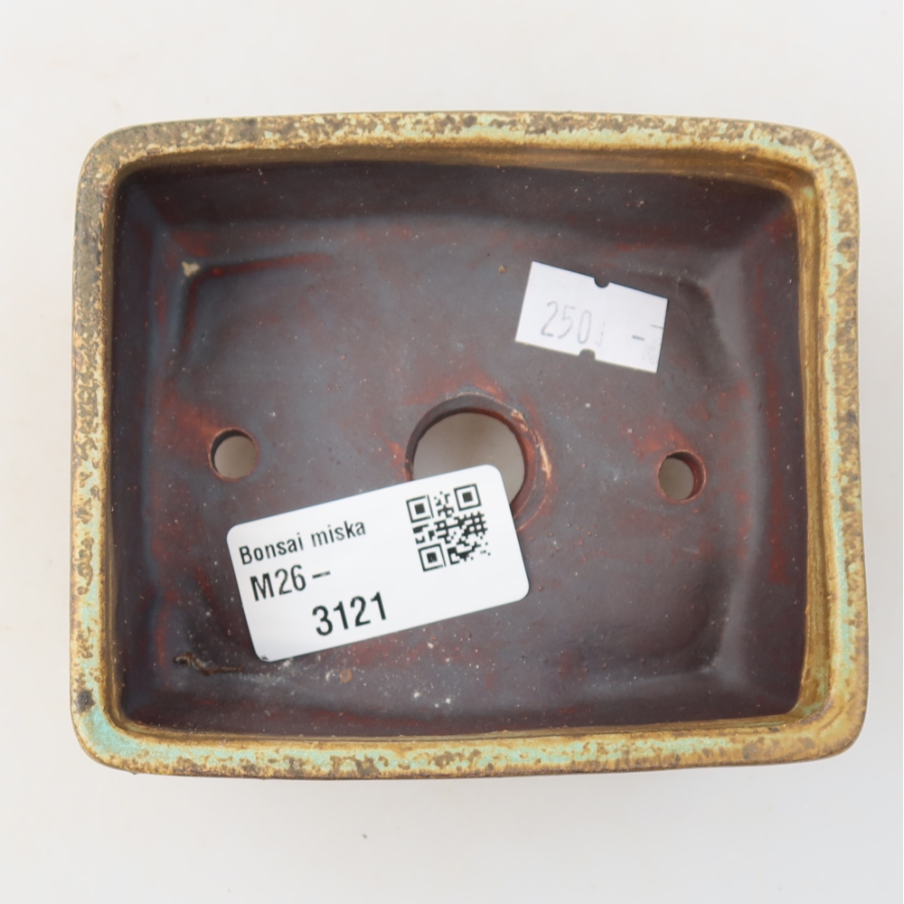 Ceramic bonsai bowl 10 x 8 x 4 cm, green