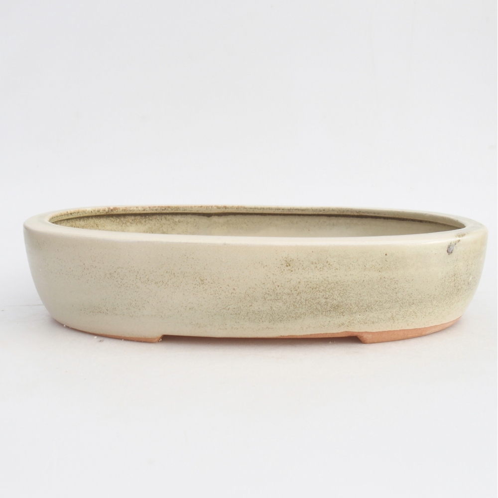 Ceramic bonsai bowl 27 x 21 x 5,5 cm, green